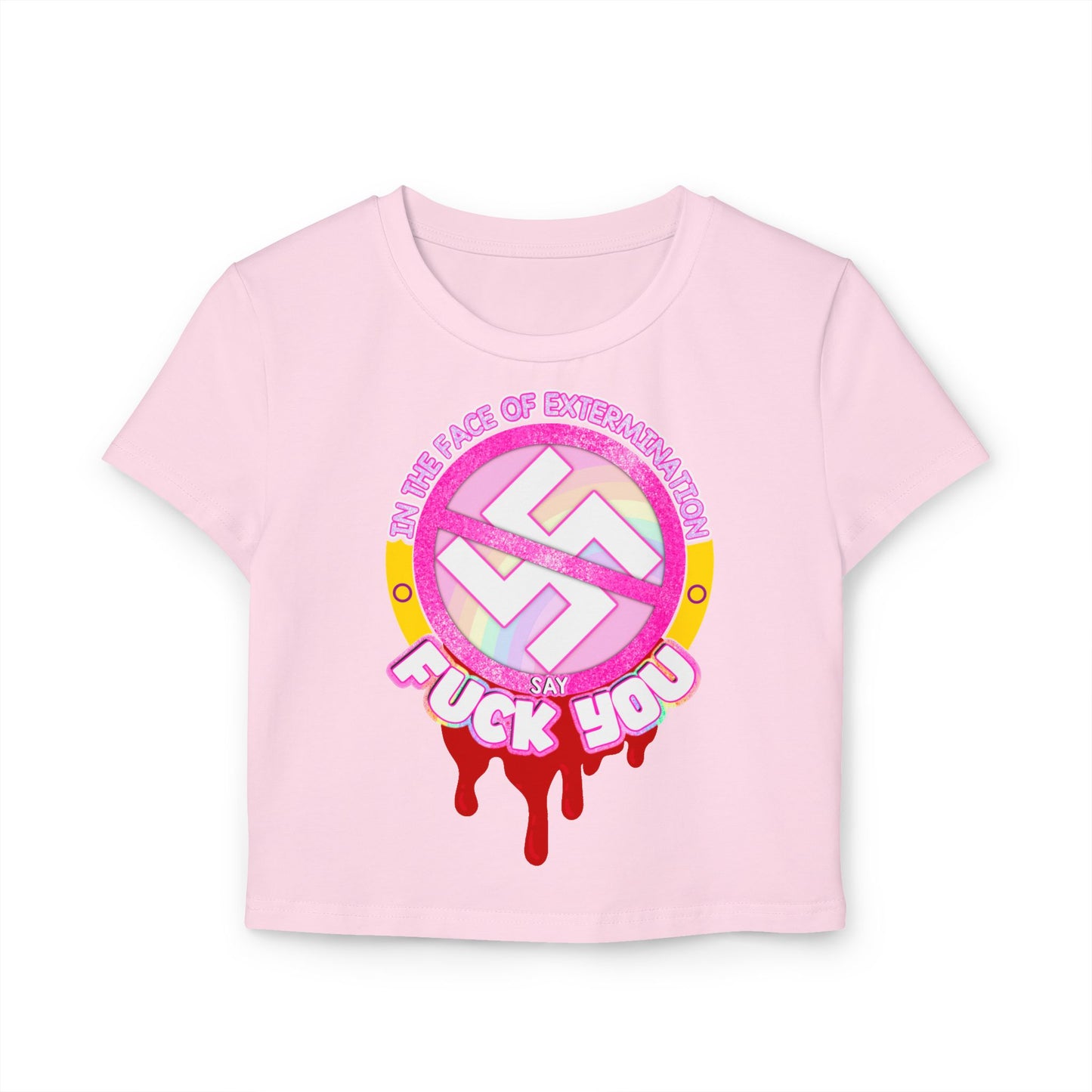 Intersex MCR in the face of extermination Anti-Nazi "baby tee" shirt