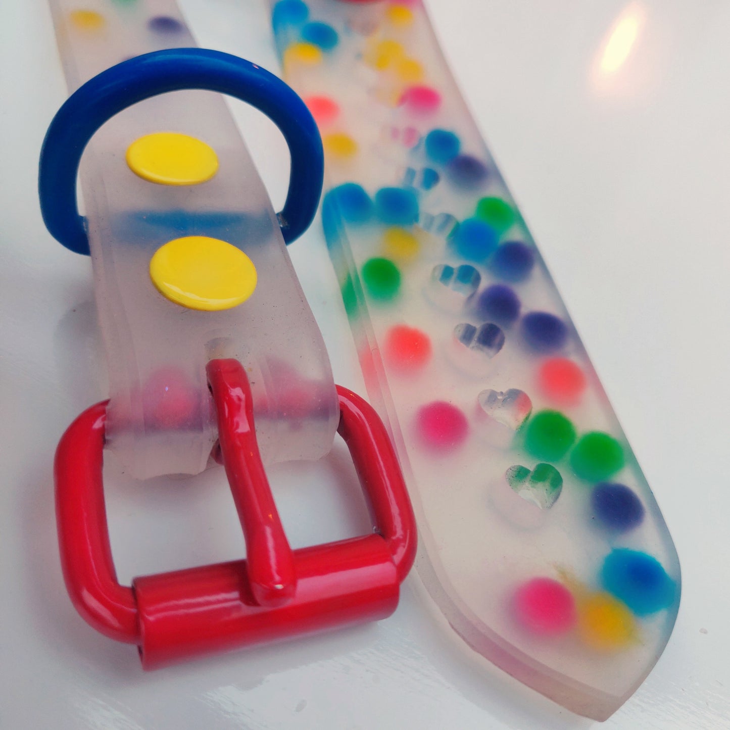 Clowncore (all versions) | Primary Colored Rainbow Powder Coated Silicone Ball Pit Strap Choker by Gutterscotch rainbow clown accessories clown outfit clown inspo mcdonalds clown birthday party goth punk harajuku decora japanese street alt fashion colorful spiked spikes choker primary color unique ooak festival rave furry fur suit fursona kid kidcore ddlg agere cosplay comicon sdcc backrooms clown collar