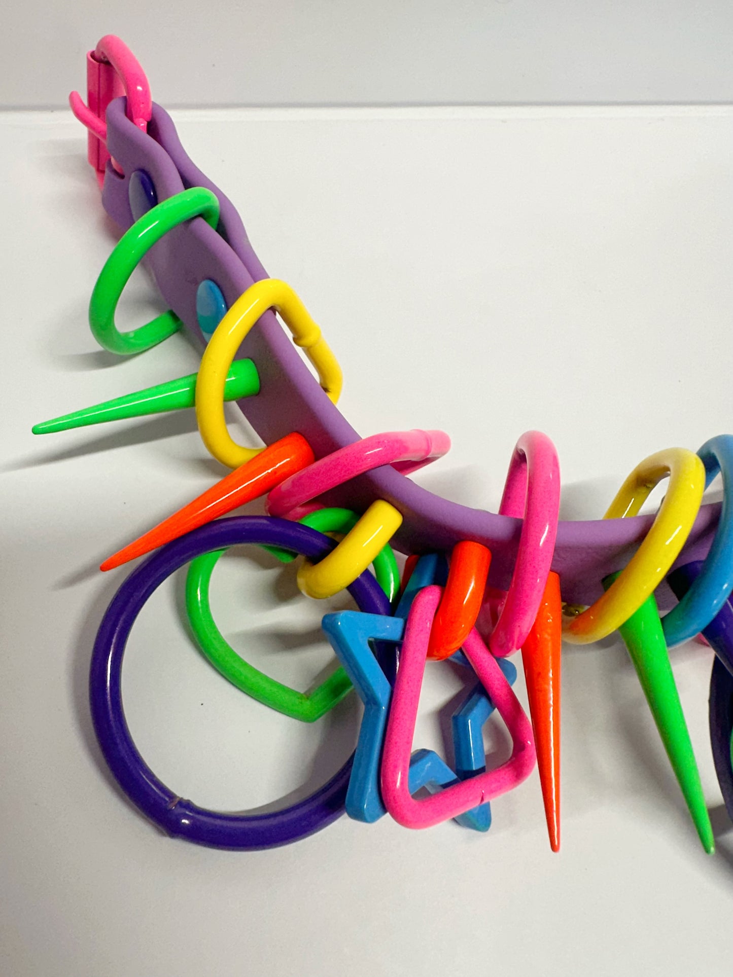Neon Trinket 2 | 90's Rainbow Kidcore Clowncore Spiked Collar
