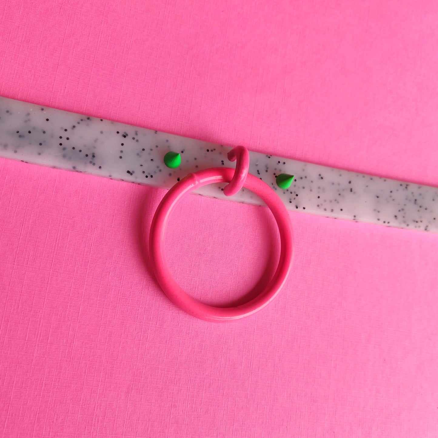 Dragon Fruit | Kawaii Decora Food theme Powder Coated Silicone Spiked Choker by Gutterscotch