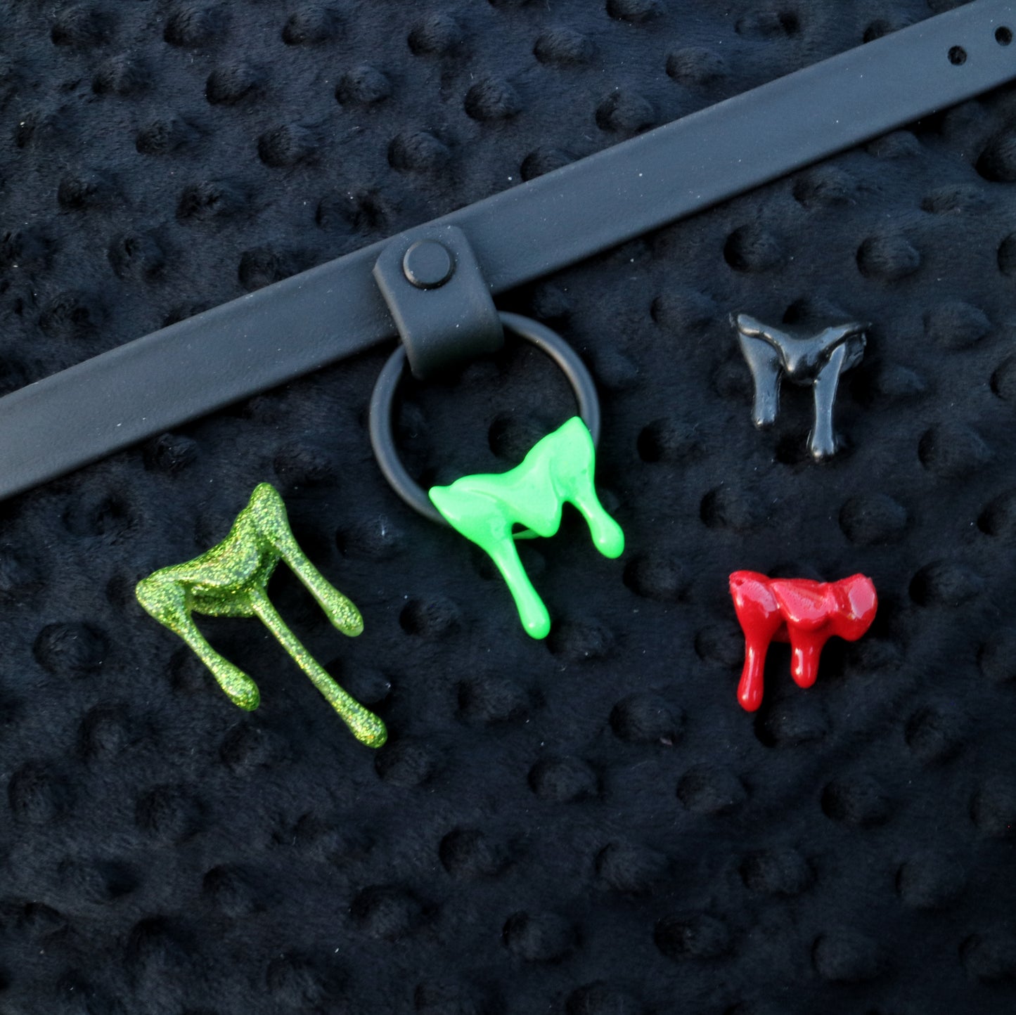 Black O ring Collar with Halloween Drippie set