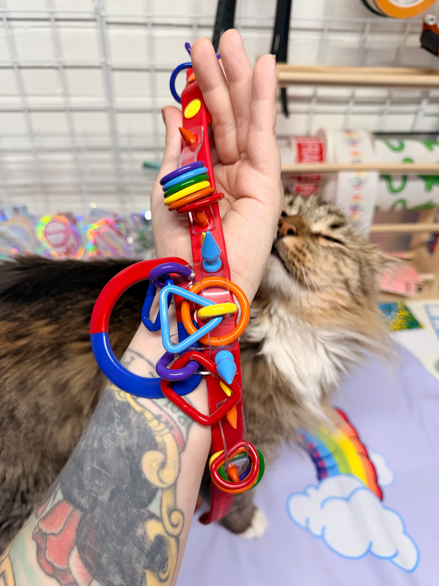 ••MINI•• Catch Me in the Ball Pit | Rainbow Kidcore Clowncore Spiked Collar