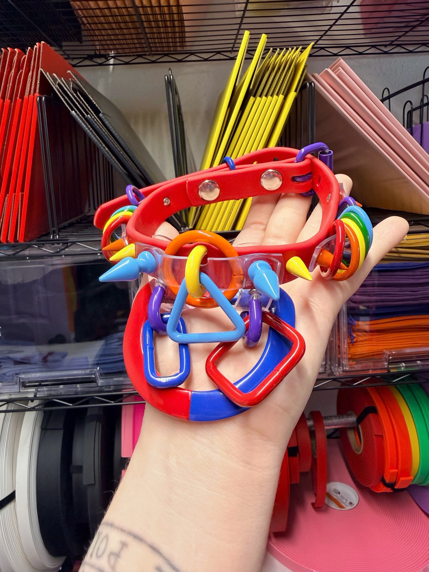 ••MINI•• Catch Me in the Ball Pit | Rainbow Kidcore Clowncore Spiked Collar