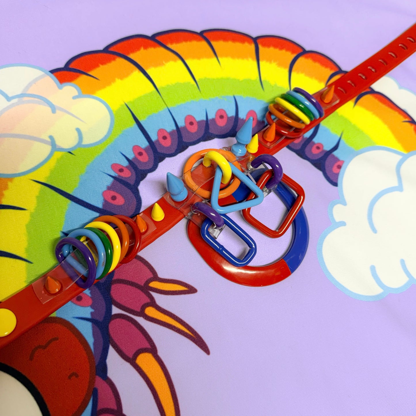 ••MINI•• Catch Me in the Ball Pit | Rainbow Kidcore Clowncore Spiked Collar