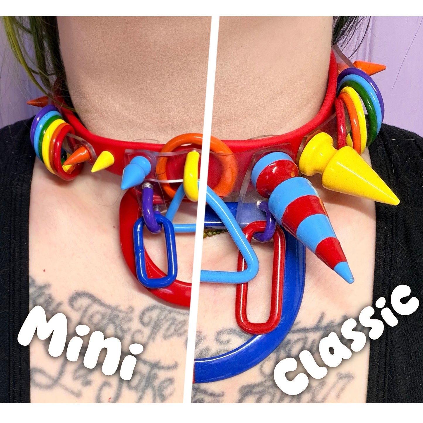 ••MINI•• Catch Me in the Ball Pit | Rainbow Kidcore Clowncore Spiked Collar