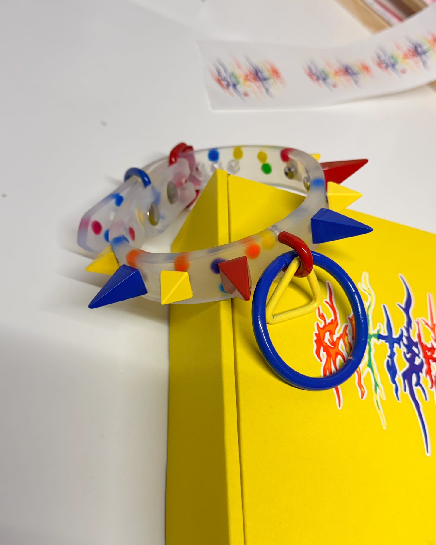 Clowncore #3 | Primary Color Rainbow Silicone Ball Pit strap Powder Coated Clown choker