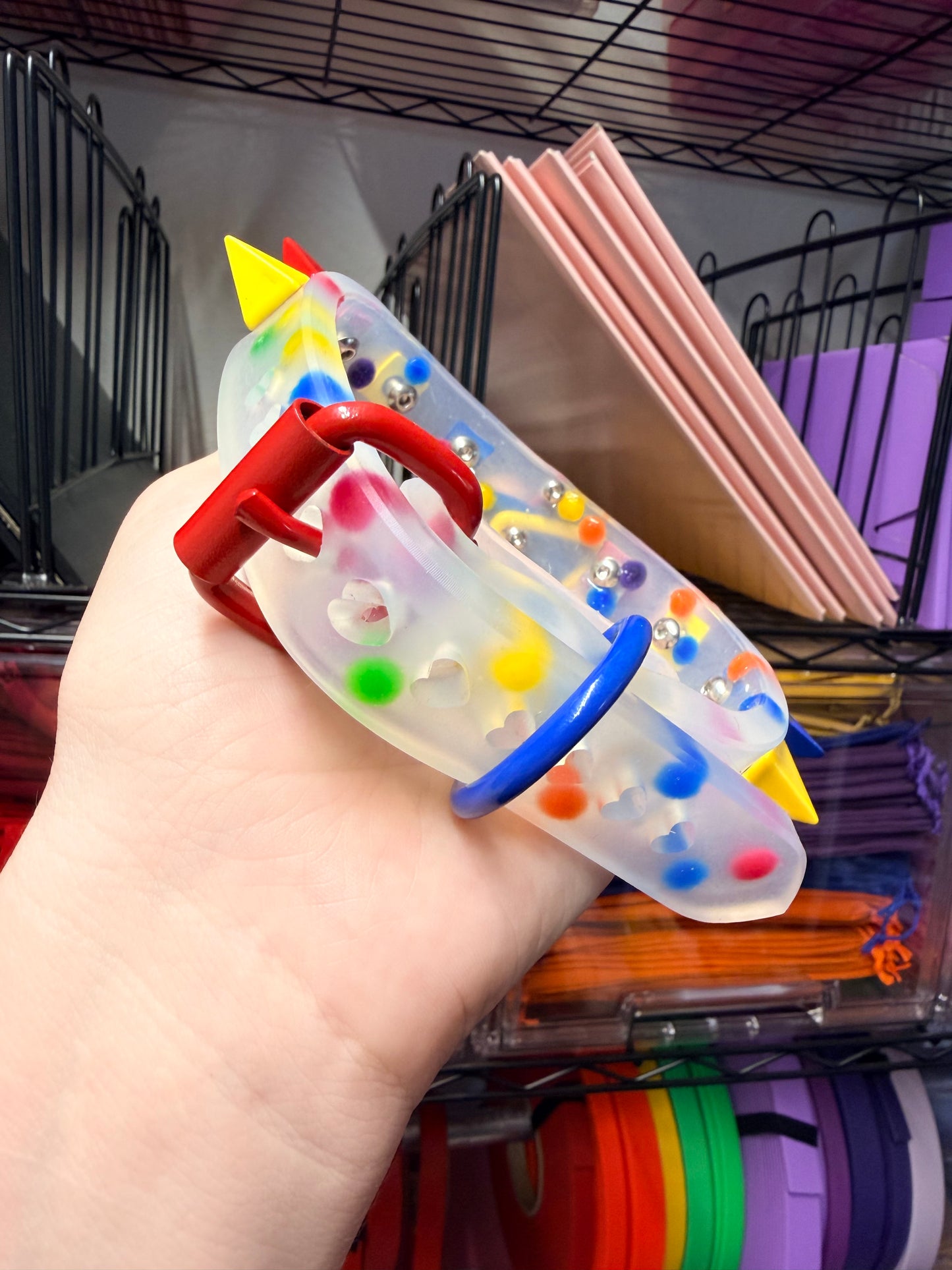 Clowncore #3 | Primary Color Rainbow Silicone Ball Pit strap Powder Coated Clown choker