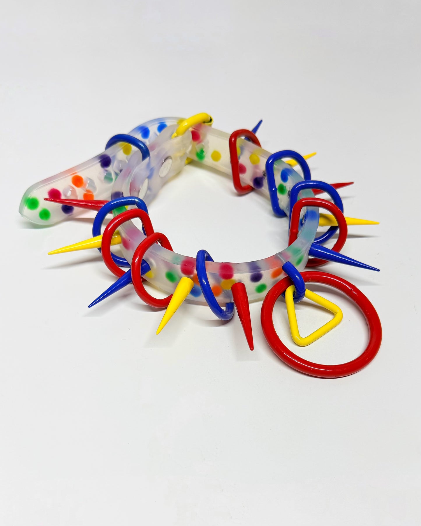 Clowncore #4 | Primary Color Rainbow Silicone Ball Pit strap Powder Coated Clown choker