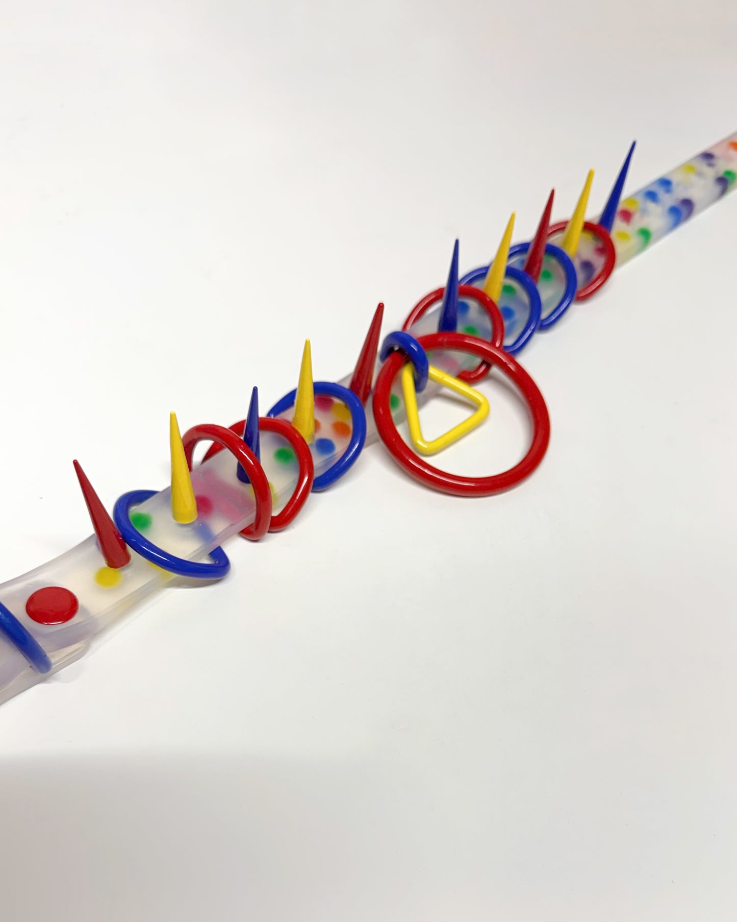 Clowncore #4 | Primary Color Rainbow Silicone Ball Pit strap Powder Coated Clown choker