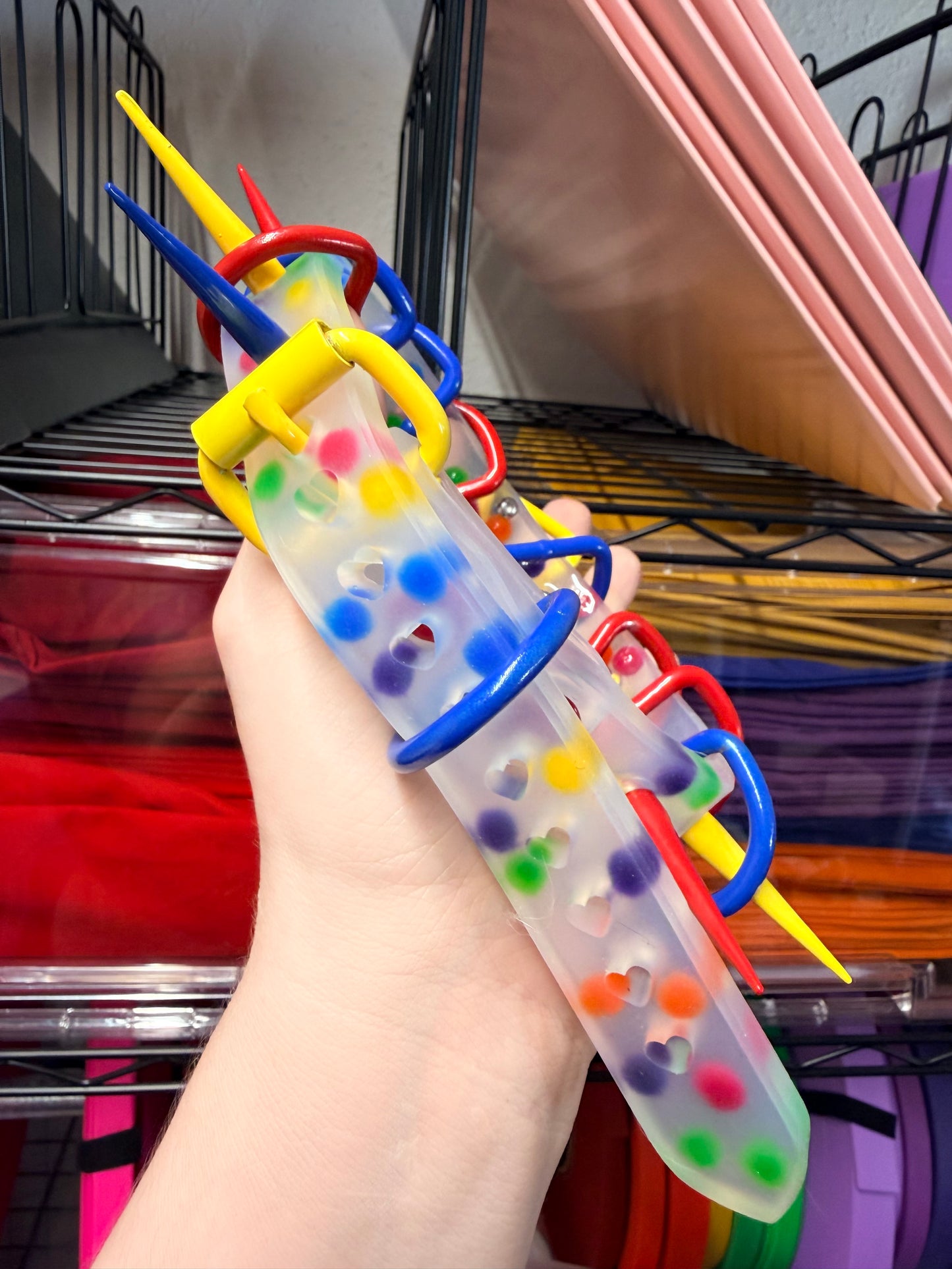 Clowncore #4 | Primary Color Rainbow Silicone Ball Pit strap Powder Coated Clown choker