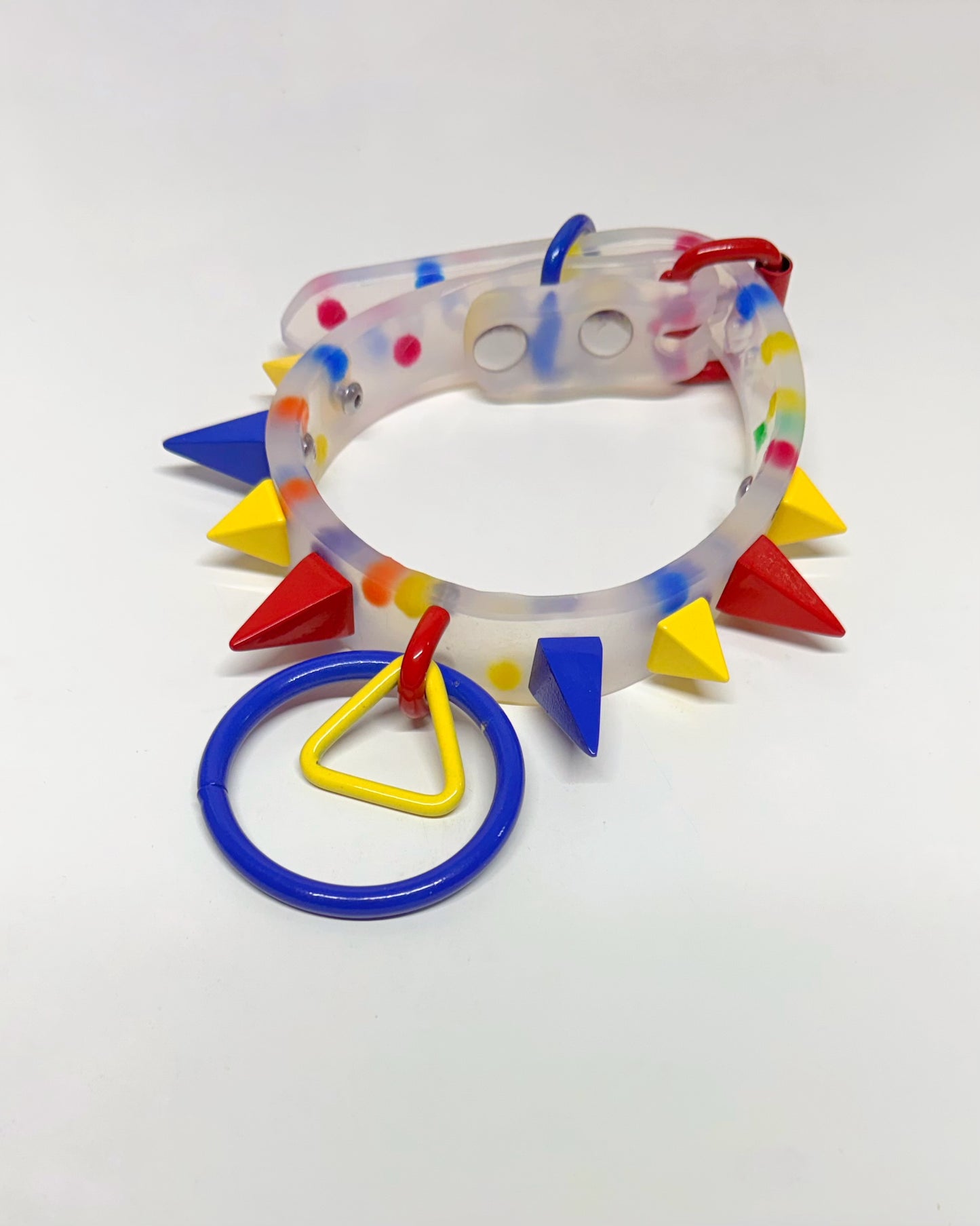 Clowncore #3 | Primary Color Rainbow Silicone Ball Pit strap Powder Coated Clown choker