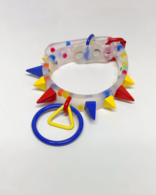 Clowncore #3 | Primary Color Rainbow Silicone Ball Pit strap Powder Coated Clown choker