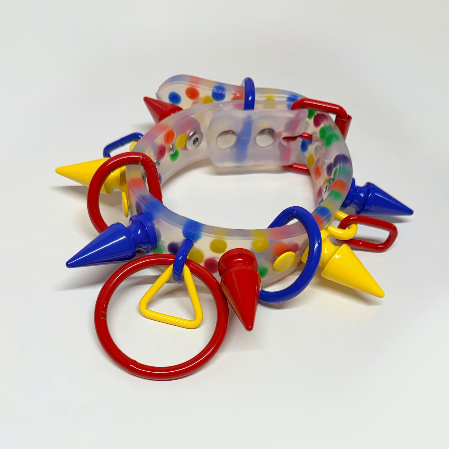 Clowncore #2 | Primary Colored Rainbow Ball Pit Spiked Silicone Clown Collar