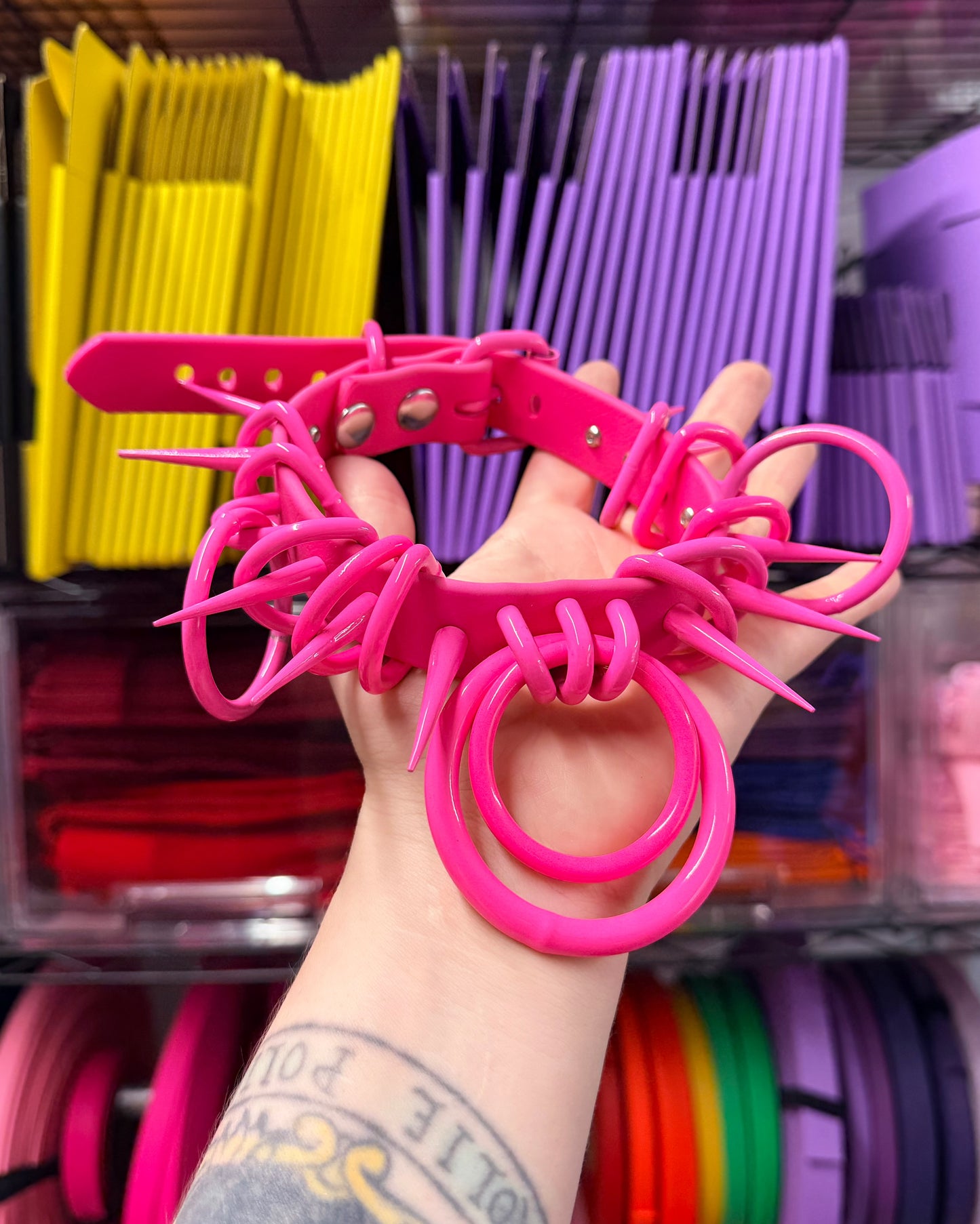 Hot Pink Scary Dog Privilege Monochrome - Biothane