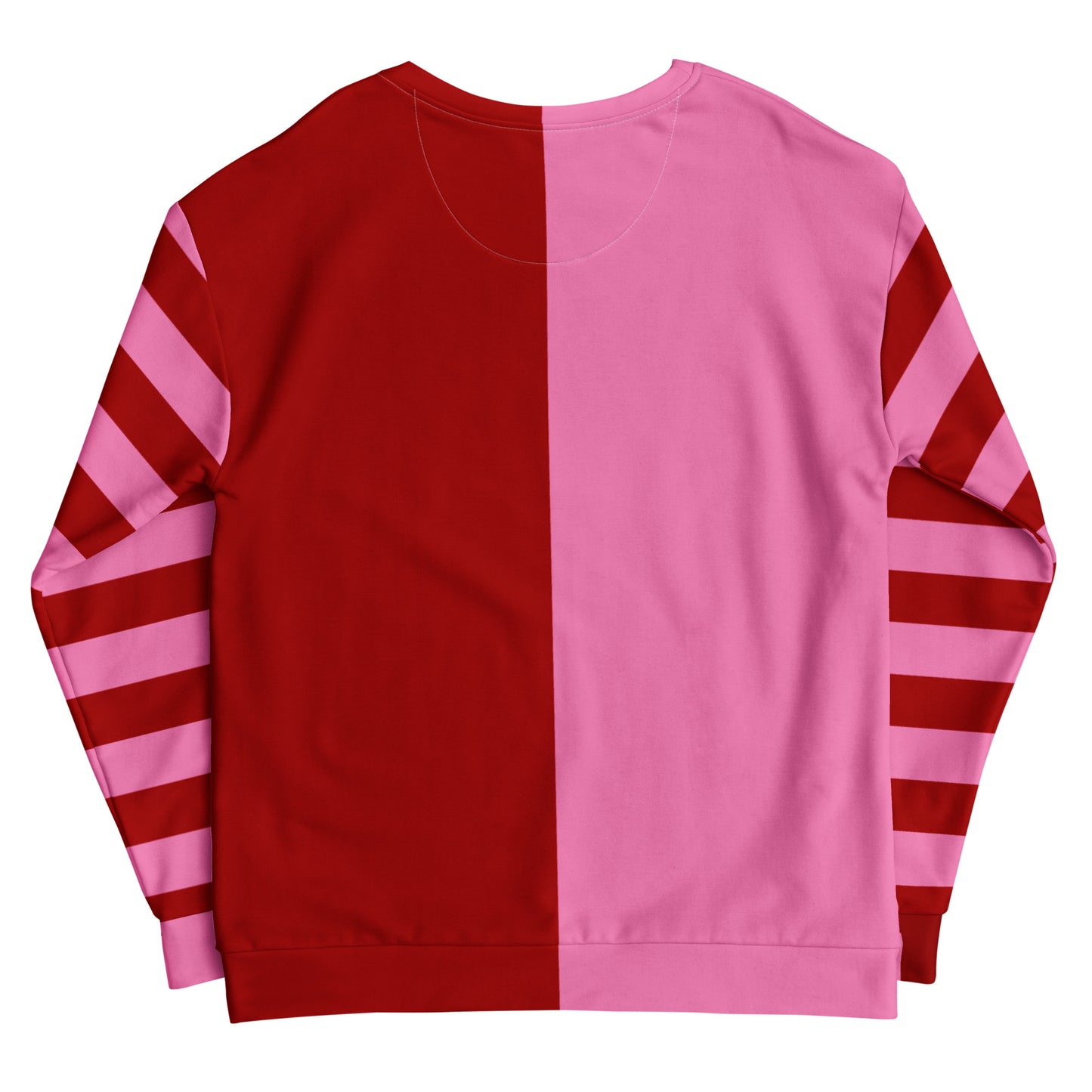 Lovecore Split color red and pink Clown Unisex Sweatshirt