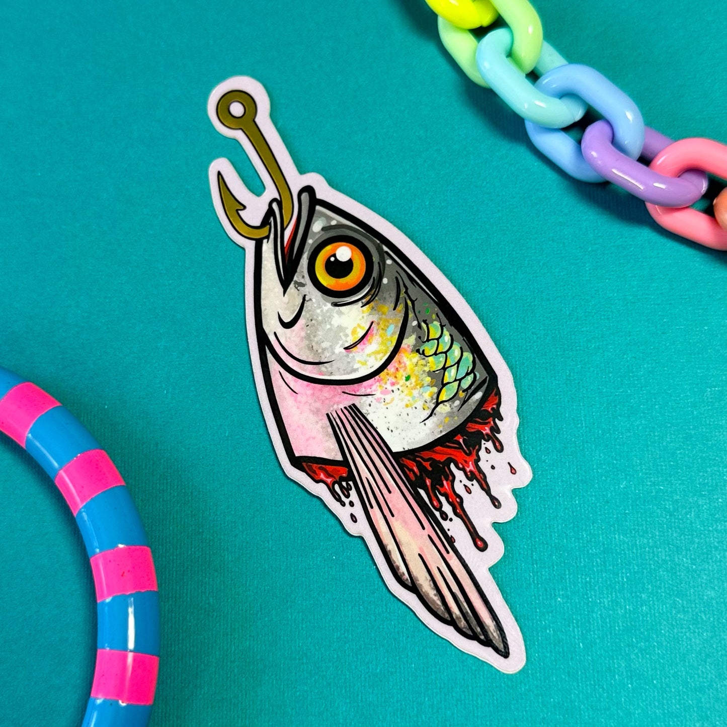 Cute Fish Head Sticker (Mirror Effect Hook)