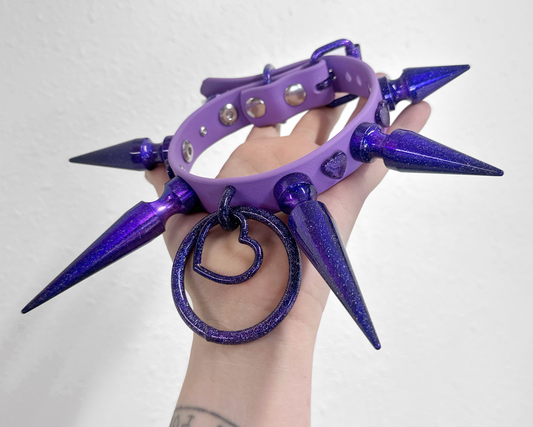 Cosmic Amethyst “Halo” WITH HEARTS Holographic Monochrome - MTO