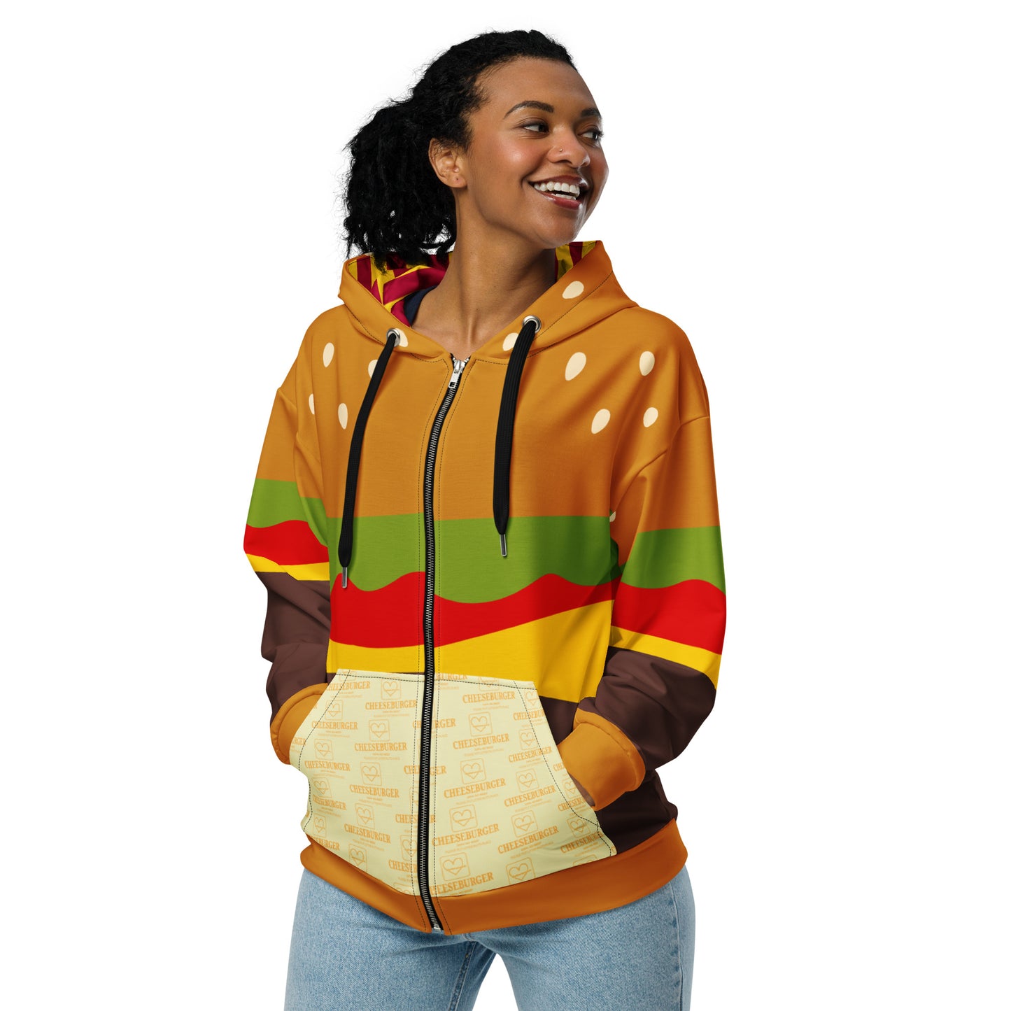 Clowncore Burger zip hoodie